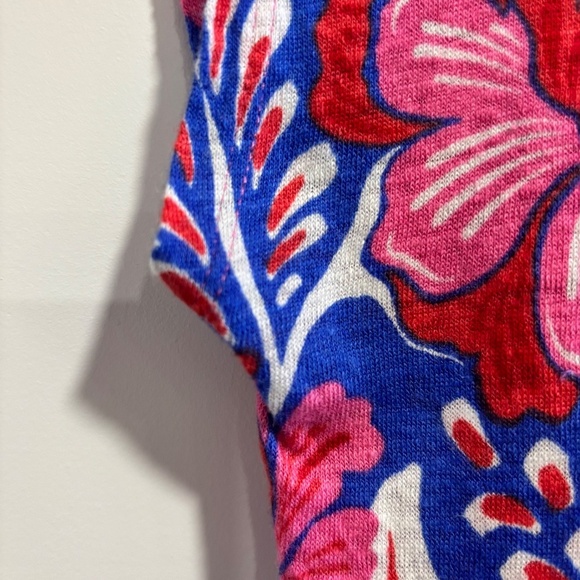 Sigrid Olsen 100% linen floral print rounded hem top size M - Picture 3 of 8